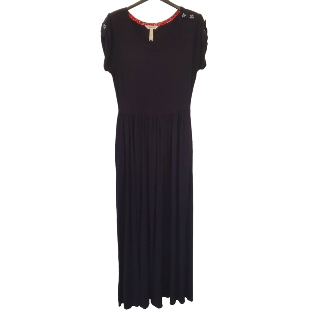 Matilda Jane Small 100% Rayon Black Maxi Dress